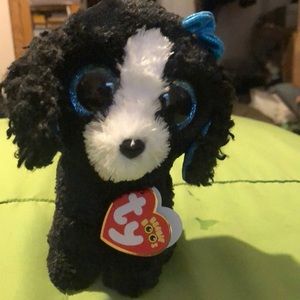 Beanie Boo Black and Blue Puppy Dog Stuffed Animal